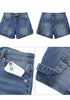 Classic Blue Women's High Waisted Distressed Denim Jeans Stretchy Summer Casual Shorts