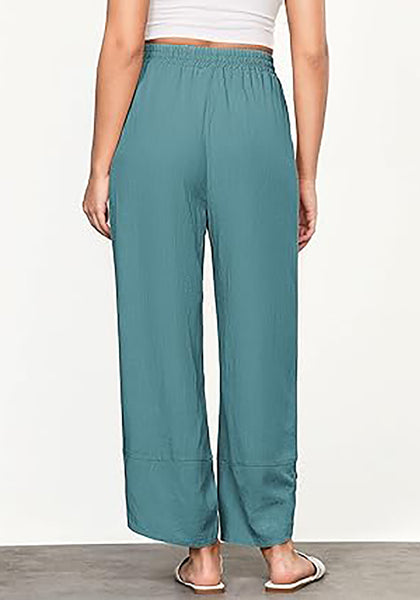 Lake Women's Wide Leg Drawstring Harem Loose Permeable Palazzo Pant
