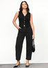 True Black Women's Jeans Denim Relaxed Straight Ankle Length Barrel Cargo Pant