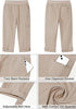 Light Taupe Women Waist High Waist Slight Stretch Capri Elastic Wais