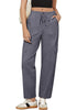 Dark Grey Women's Relaxed Fit Drawstring Regular Full Length Hiking Casual Baggy Pant