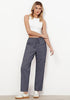 Dark Grey Women's Relaxed Fit Drawstring Regular Full Length Hiking Casual Baggy Pant