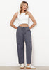 Dark Grey Women's Relaxed Fit Drawstring Regular Full Length Hiking Casual Baggy Pant