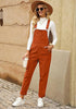 Rust Womens Overalls Corduroy Bib Adjustable Straps Fashion Jumpsuit Overall for Women with Pocket