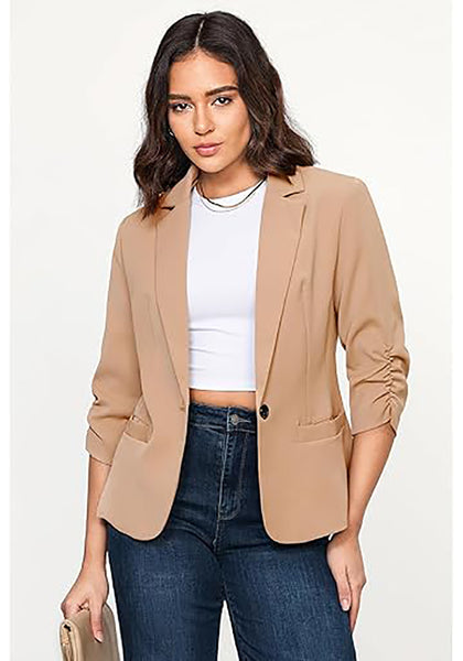 LookbookStore Blazers for Women Suit Jackets Dressy 3/4 Sleeve Blazer Business Casual Outfits for Work