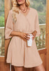 Novelle Peach Women's 2 Piece Outfit Textured Crop Tops Elastic Waist Flowy Shorts