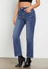 Classic Blue Women's High Waist Jean Regular Fit Slight Stretch Straight Leg Ankle Length Pants