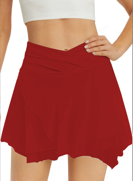 Red swimsuit half skirt