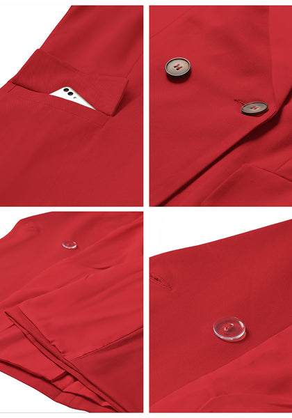 True Red Blazer Jackets for Women Business Casual Outfits Work Office Blazers Lightweight Dressy Suits with Pocket