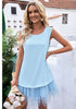 Corydalis Blue LookbookStore Cocktail Dresses for Women Wedding Guest Tulle Dress Sleeveless Summer Shift Dresses Special Occasions