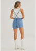 Lakeside Blue Women's Denim Jean Pockets Rompers Adjustable Spaghetti Strap Denim Loose Bib Overall