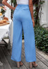 Tranquil Blue Women's High Waisted Wide Leg Business Work Pants