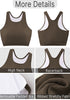 Coffee Brown Women's High Waisted Two Piece Bikini Sets Textured High Neck Racer Back Swimsuits