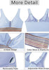 Sky Blue Women's Scoop Neck Padded Tankini Crop Swimwear Bikini Tops