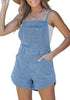 Lakeside Blue Women's Denim Jean Pockets Rompers Adjustable Spaghetti Strap Denim Loose Bib Overall