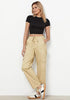 Light Khaki Women's Relaxed Fit Drawstring Regular Full Length Hiking Casual Baggy Pant
