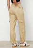 Light Khaki Women's Relaxed Fit Drawstring Regular Full Length Hiking Casual Baggy Pant