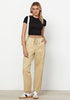 Light Khaki Women's Relaxed Fit Drawstring Regular Full Length Hiking Casual Baggy Pant