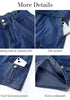Medium Blue - Sand Wash Women's High Waisted Denim Jean Skorts With Pocket Elastic PaperBag Waist Skorts