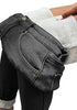 Faded Black Women's Denim High Waisted Skinny Stretch Fleece-Lined Thermal Leggings