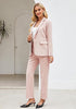 Peach Blush Women's Blazer Set Business Casual Full Fit Blazer Jackets and Straight Pant Suits with Pockets