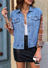 Classic Blue + Orange Plaid Women's Denim Oversized Plaid Shacket Jacket Vintage Shirt Jackets