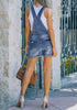 Blue Roll-Over Hem Ripped Denim Shorts Overall