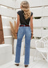 Cool Classic Womens Flare Jeans High Waisted Wide Leg Baggy Jean for Women Stretch Denim Pants