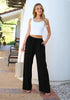 Relaxed Fit High Waisted Elastic Waist Wide Leg Drawstring Pocket Pant