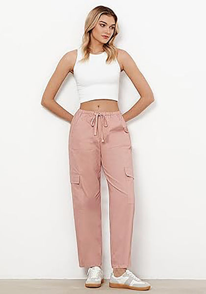 Misty Rose Women's Relaxed Fit Drawstring Regular Full Length Hiking Casual Baggy Pant
