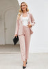 Peach Blush Women's Blazer Set Business Casual Full Fit Blazer Jackets and Straight Pant Suits with Pockets