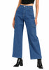 Classic Blue Women's Cargo Denim Relaxed Fit Y2K Wide Leg Pants