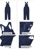 Navy Blue Women's Casual Baggy Linen Overall Summer Pockets Bib Overalls