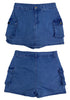 Classic Blue Women's High Waist Cargo Pocket Skirt Y2K Short