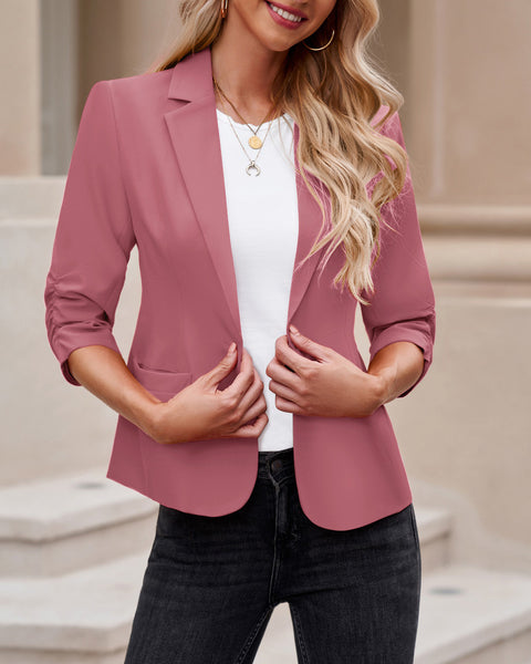 LookbookStore Blazers for Women Suit Jackets Dressy 3/4 Sleeve Blazer Business Casual Outfits for Work
