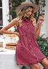 Baroque Rose Denim Dress for Women Sleeveless Babydoll Button Down Short Jean Dresses Cute Summer