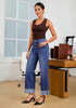 Classic Blue Women's Fashionable High Waisted Wide Leg Jeans Casual Jeans Versatile for Commuting