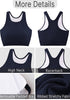 Navy Blue Women's High Waisted Two Piece Bikini Sets Textured High Neck Racer Back Swimsuits