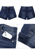 Dark Blue Women's High Waisted Distressed Denim Jeans Stretchy Summer Casual Shorts