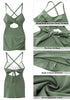 Shale Green Women's One Piece Swimsuits With Skirts Criss Cross Back Cutout Swimwears