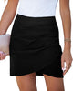 True Black Women's Tulip Hem Shirred Washed Casual Bodycon Short Jean Denim Skirt