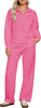 Pink Women Clothing Long Sleeve Suit Wide Leg Sweatshirt Hip-Hitting Length Banded Hem Cuffs Pantsuits