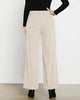 Beige Women's Casual High Waist Pocket Polyester Relaxed Fit Wide Leg Pants
