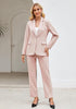 Peach Blush Women's Blazer Set Business Casual Full Fit Blazer Jackets and Straight Pant Suits with Pockets