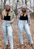 Powder Blue Women's Denim High Waisted Skinny Stretch Fleece-Lined Thermal Leggings