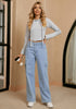 Cool Blue Women's Cargo Denim Relaxed Fit Y2K Wide Leg Pants
