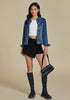 Women's Basic Long Sleeves Button Down Fitted Denim Jean Jackets