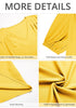 Cyber Yellow Women's Puff Sleeve V-Neck Blouses Business Casual Work Tops
