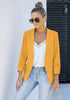 Amber Yellow Women's Brief 3/4 Sleeve Suit Blazer Open Front Cardigan Casual Jackets