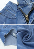 Medium Blue Women's High Waisted Distressed Denim Jeans Shorts Ripped Raw Hem Jean Shorts
